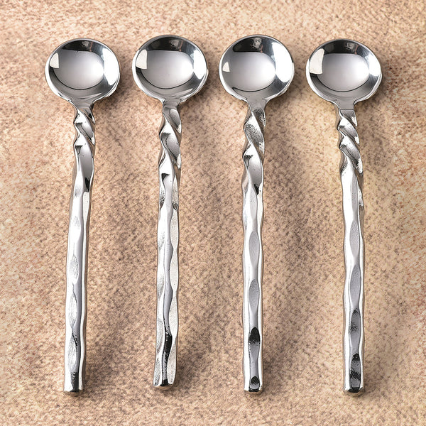 Helix Hammered Salt Spoon 4 Pcs. Set