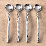 Helix Hammered Salt Spoon Set – 4 Piece Stainless Steel Salt Spoons