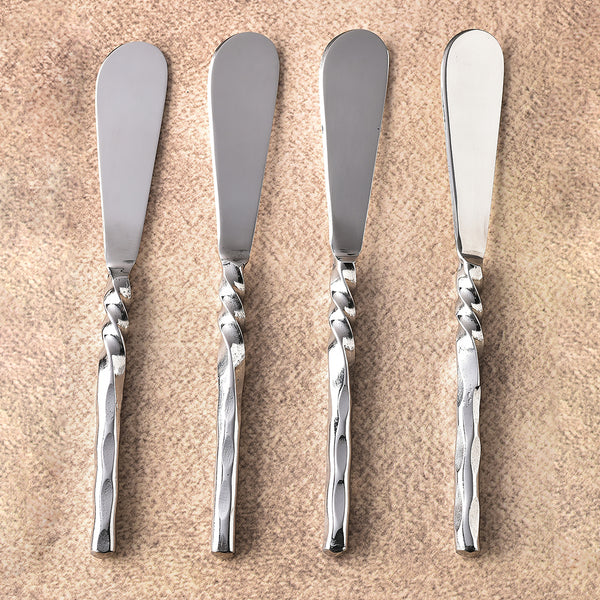 Helix Hammered Butter Knife/Spreader 4 Pcs. Set