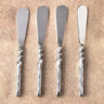 Helix Hammered Butter Knife Set – 4 Piece Stainless Steel Butter Spreaders
