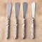 Helix Hammered Butter Knife Set – 4 Piece Stainless Steel Butter Spreaders