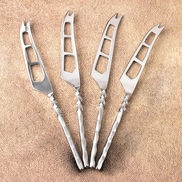 Helix Hammered Soft Cheese Knife 4 Pcs. Set