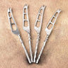 Helix Hammered Soft Cheese Knife Set – 4 Piece Stainless Steel Cheese Knives