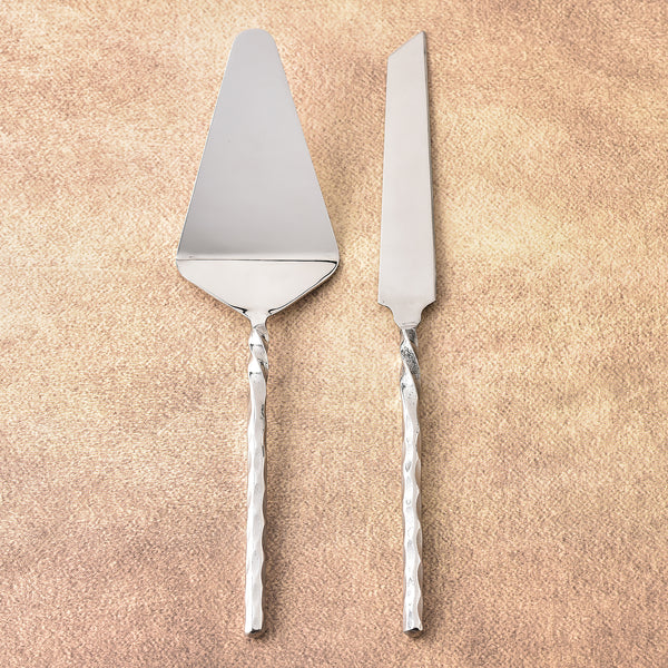 Helix Hammered Cake Server 2 Pcs. Set