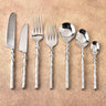 Helix Hammered Stainless Steel Flatware Set – 7 Piece Cutlery Set with Knives, Forks and Spoons