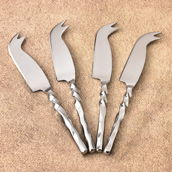 Helix Hammered Traditional Cheese Knife 4 Pcs. Set