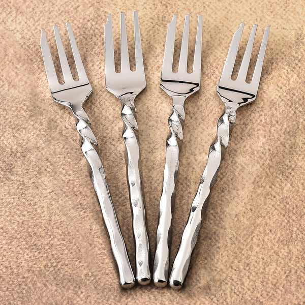 Helix Hammered Cake Fork 4 Pcs. Set