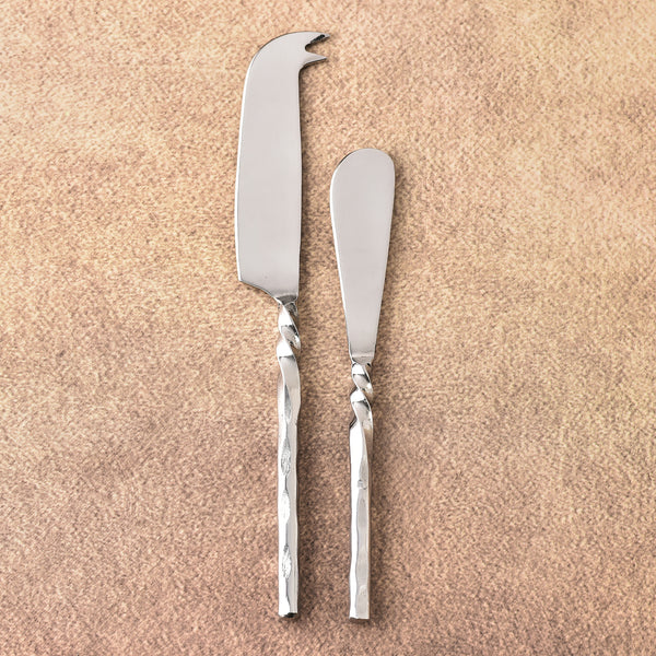 Helix Hammered Tradional Cheese knife & Butter Spreader 2 Pcs. Set