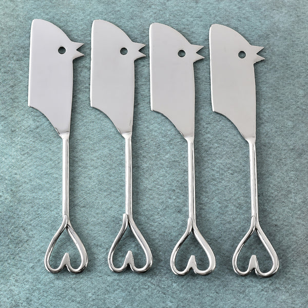 Amora Polished Rectangular RatoncitoCheese Knife 4 Pcs. Set