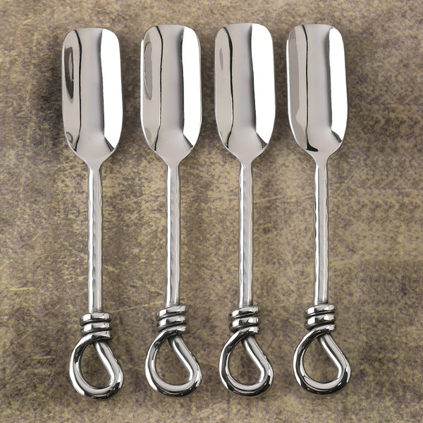 Gilded Helical Hammered Cheese Stilton Scoop 4 Pcs. Set