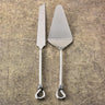 Gilded Helical Hammered Cake Serving Set – 2 Piece Stainless Steel Cake Knife & Server