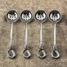 Gilded Helical Hammered Olive Serving Spoon Set – 4 Piece Stainless Steel Olive Spoons