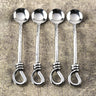 Gilded Helical Hammered Salt Spoons Set – 4 Piece Stainless Steel Condiment Spoons