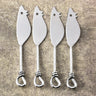 Gilded Helical Hammered Ratoncito Cheese Knife Set – 4 Piece Stainless Steel Cheese Knives
