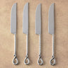 Twirl Hammered Steak Knife Set – 4 Piece Stainless Steel Steak Knives