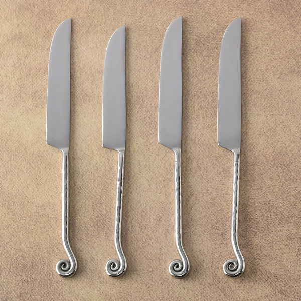 Whorl Hammered Steak Knife 4 Pcs. Set