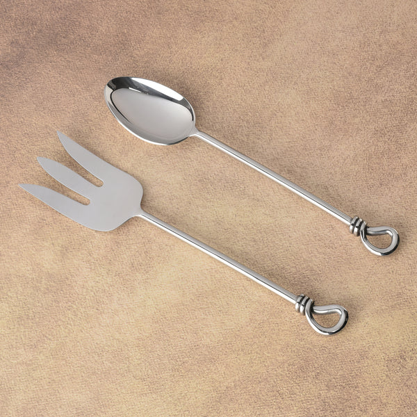 Gilded Helical Polished Salad Server 2 Pcs. Set