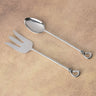 Polished Gilded Helical Salad Server Set – 2 Piece Stainless Steel Spoon & Fork