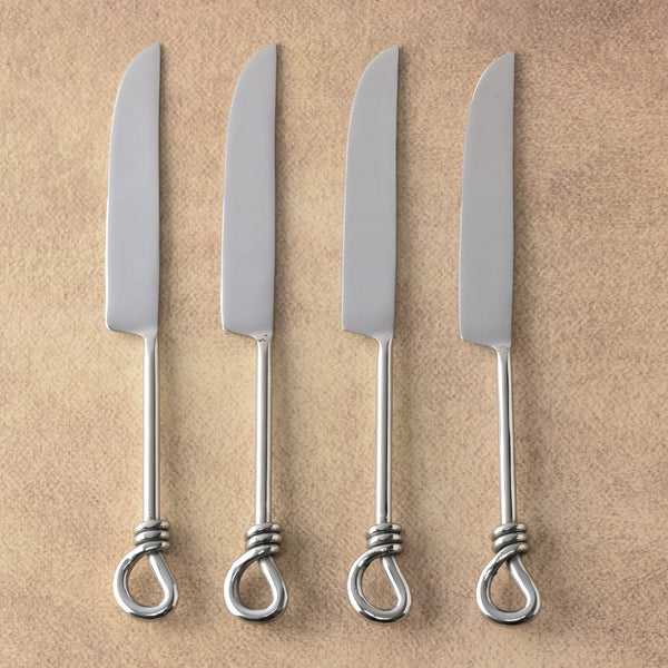 Gilded Helical Polished Steak Knife 4 Pcs. Set