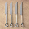 Polished Gilded Helical Steak Knife Set – 4 Piece Stainless Steel Table Knives