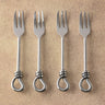 Polished Gilded Helical Cake Fork Set – 4 Piece Stainless Steel Dessert Forks