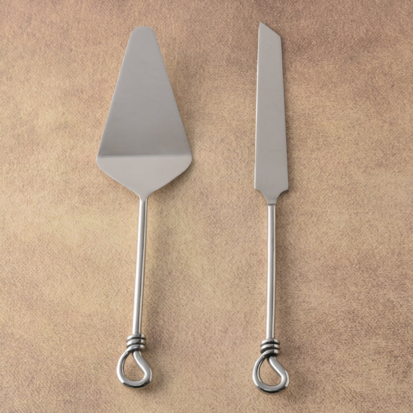 Gilded Helical Polished Cake Server 2 Pcs. Set