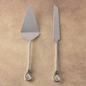 Polished Gilded Helical Cake Knife & Server – 2 Piece Elegant Stainless Steel Serving Set