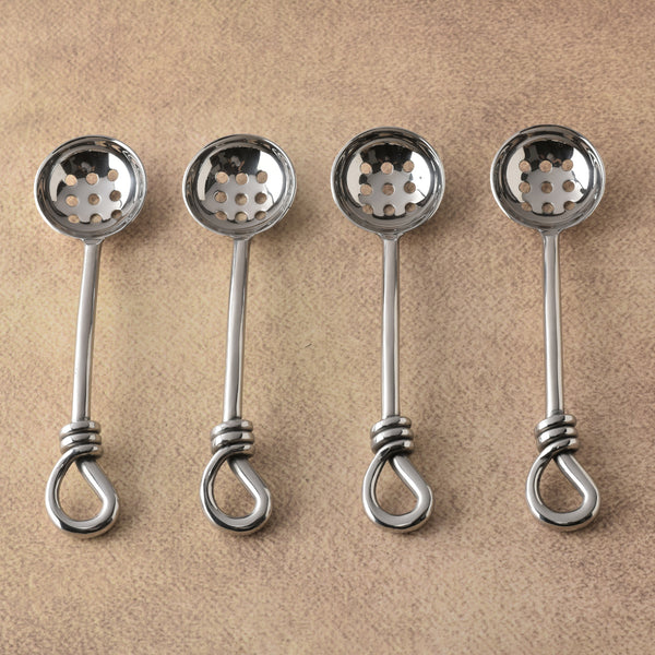 Gilded Helical Polished Olive Spoon 4 Pcs. Set