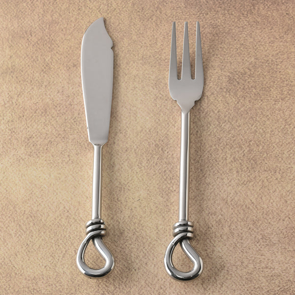Gilded Helical Polished Fish Fork & Fish Knife 2 Pcs. Set