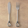 Polished Gilded Helical Fish Cutlery Set – 2 Piece Stainless Steel Fork & Knife