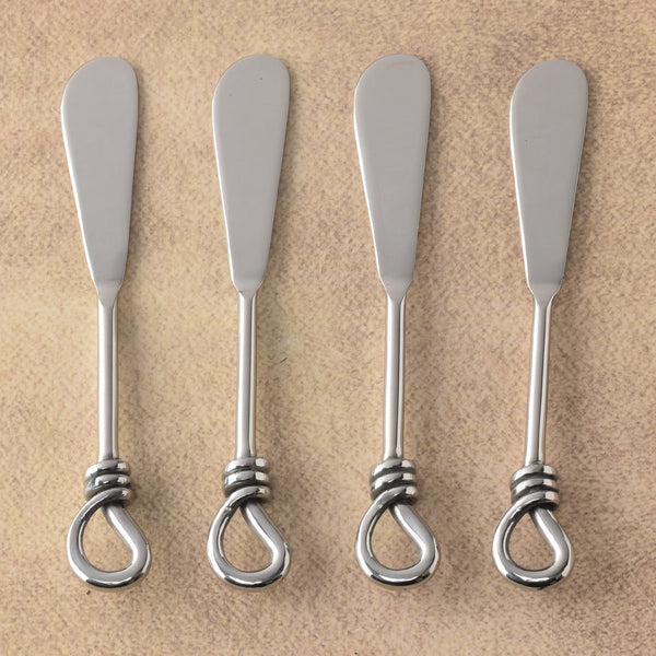 Gilded Helical Polished Butter Knife/Spreader 4 Pcs. Set