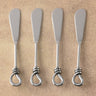 Polished Gilded Helical Butter Knife Set – 4 Piece Stainless Steel Serving Spreaders