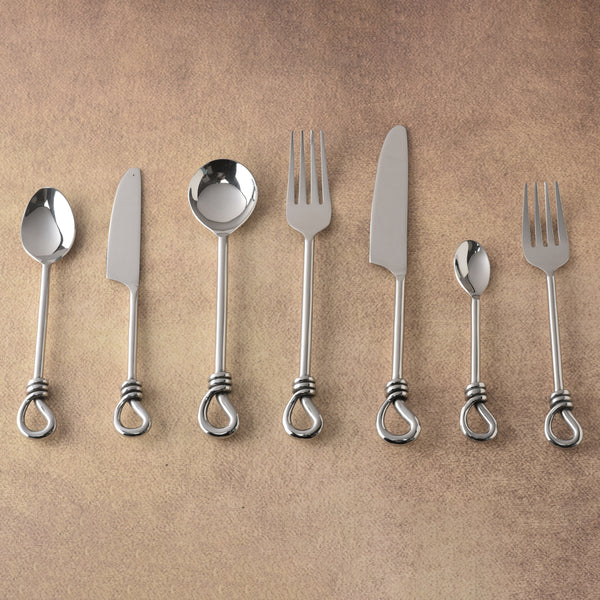Gilded Helical Polished Cutlery 7 Pcs. Set
