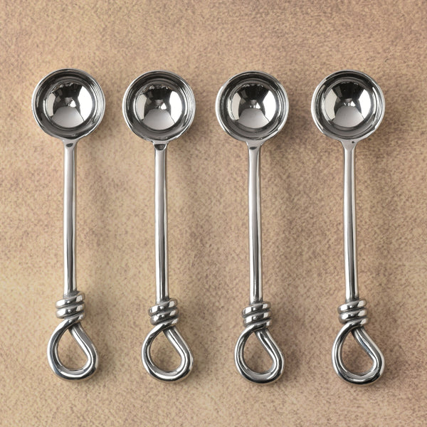 Gilded Helical Polished Sugar Spoon 4 Pcs. Set