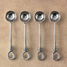 Polished Gilded Helical Sugar Spoon Set – 4 Piece Stainless Steel Serving Spoons
