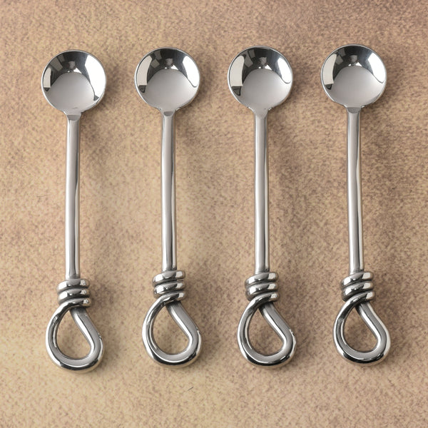 Gilded Helical Polished Salt Spoon 4 Pcs. Set