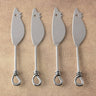 Polished Gilded Helical Ratoncito Cheese Knife Set – 4 Piece Stainless Steel Cheese Knives