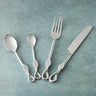 Laurel Polished 4 Piece Stainless Steel Cutlery Set – Dinner Knife, Dinner Fork, Dinner Spoon and Coffee Spoon