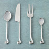 Whorl Polished Cutlery Set – 4 Piece Stainless Steel Dining Set (Knife, Fork, Spoon & Coffee Spoon)