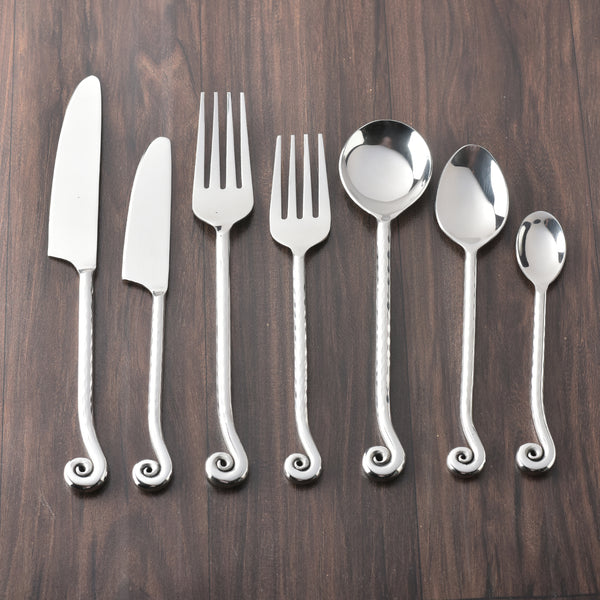 Whorl Hammered Cutlery 7 Pcs. Set