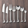 Whorl Hammered Dining Cutlery Set – 7 Piece Stainless Steel Knife, Fork & Spoon Set for Table Dining Use