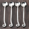 Whorl Hammered Salt Spoon Set – 4 Piece Stainless Steel Salt & Spice Spoons for Condiment