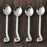 Whorl Hammered Teaspoon & Dessert Spoon Set – 4 Piece Stainless Steel Tea, Coffee & Dessert Spoons for Everyday Use