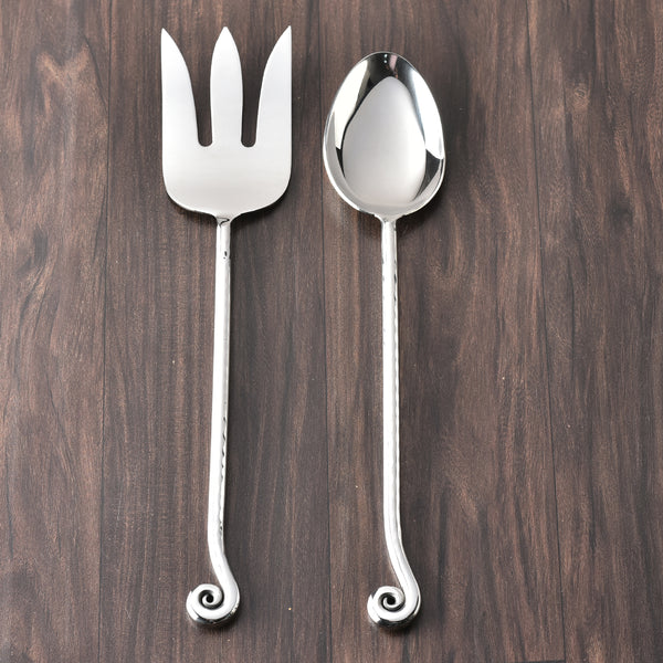 Whorl Hammered Salad Server 2 Pcs. Set