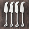Whorl Hammered Cheese Board Knife Set – 4 Piece Stainless Steel Knives for Cheddar & Hard Cheese Use