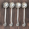 Whorl Hammered Sugar Spoon Set – 4 Piece Stainless Steel Small Serving Spoons for Tea & Coffee