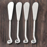 Whorl Hammered Butter Knife Set – 4 Piece Stainless Steel Butter Spreaders for Bread & Toast Use