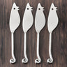 Whorl Hammered Cheese Knife Set – 4 Piece Stainless Steel Cheese Knives for Hard & Semi-Hard Cheese