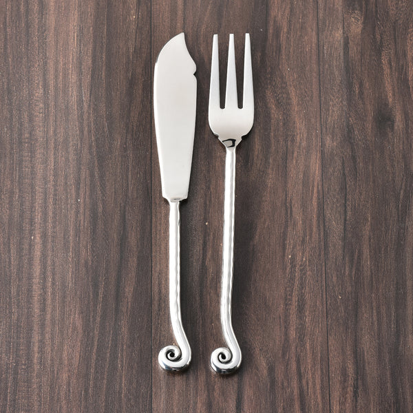 Whorl Hammered Fish Fork & Fish Knife 2 Pcs. Set