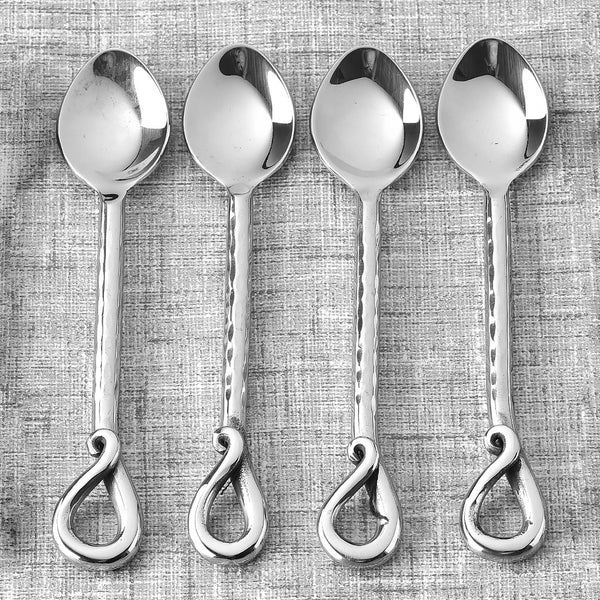 Twirl Hammered Tea Spoon/ Desert Spoon 4 Pcs. Set